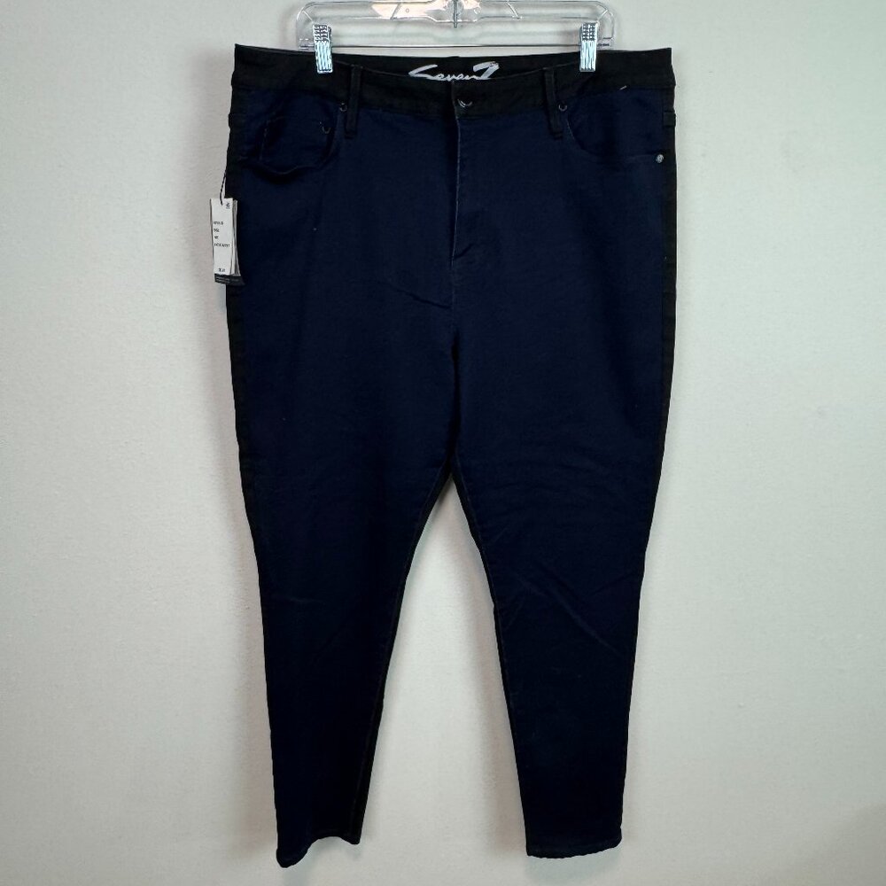 Seven7 Ultra High Rise Legging Jeans Womens 18W blue black denim NWT Limited Ed